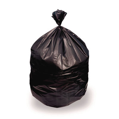 High-Density Waste Can Liners, 10 Gal, 8 Mic, 24" x 24", Black, Roll, 1,000/Carton