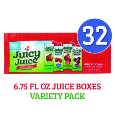 Juice Box Variety Pack, Assorted Flavors, 6.75 Oz. Box, 32/Carton