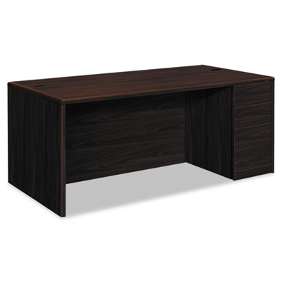 10700 Series Single Pedestal Desk With Full-Height Pedestal On Right, 72" X 36" X 29.5", Mahogany