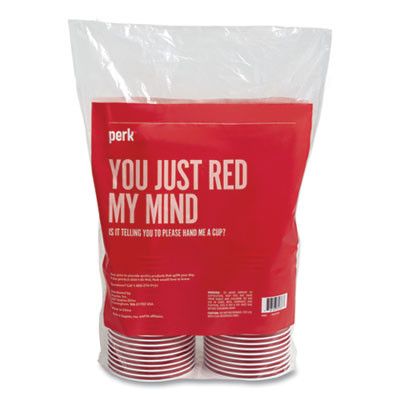 Plastic Cold Cups, 16 Oz, Red, 50/Pack