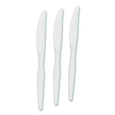 Heavyweight Plastic Cutlery, Knife, White, 100/Pack