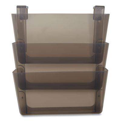 Unbreakable Plastic Wall File, 3 Sections, Letter Size, 13" x 3.74" x 15.03", Smoke