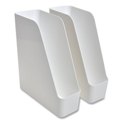 Plastic Magazine File, 4.28 X 10.47 X 11.7, White, 2/Pack