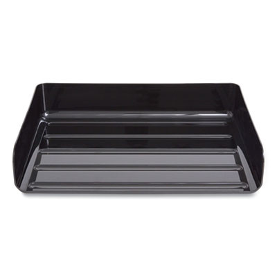 Side-Load Stackable Plastic Document Tray, 1 Section, Letter-Size, 12.63 X 9.72 X 3.01, Black, 2/Pack