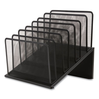 Wire Mesh Incline Sorter, Open Design, 7 Sections, Letter-Size, 11.41 X 11.41 X 11.02, Matte Black