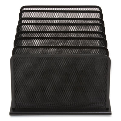 Wire Mesh Incline Sorter, Open Design, 5 Sections, Letter-Size, 7.72 X 11.65 X 10.83, Matte Black