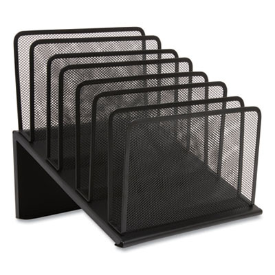 Wire Mesh Incline Sorter, Open Design, 5 Sections, Letter-Size, 7.72 X 11.65 X 10.83, Matte Black