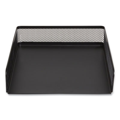 Front-Load Stackable Wire Mesh Document Tray, 1 Section, Letter-Size, 9.37 x 12.48 x 2.32, Matte Black