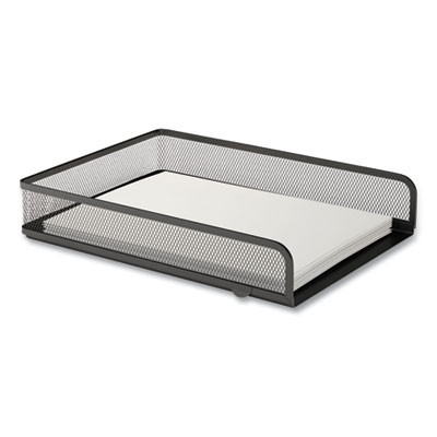 Front-Load Stackable Wire Mesh Document Tray, 1 Section, Letter-Size, 9.37 x 12.48 x 2.32, Matte Black