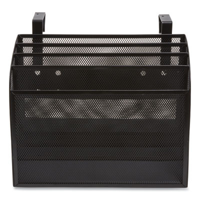 Wire Mesh Incline Sorter, Enclosed Design, 4 Sections, Letter-Size, 12.99 X 6.49 X 10.15, Matte Black