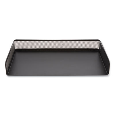 Side-Load Stackable Wire Mesh Document Tray, 1 Section, Legal-Size, 17.32 X 9.84 X 2.76, Matte Black