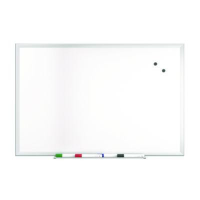 Magnetic Steel Dry Erase Board, 24" x 36", White Surface, Gray/Natural Aluminum Frame