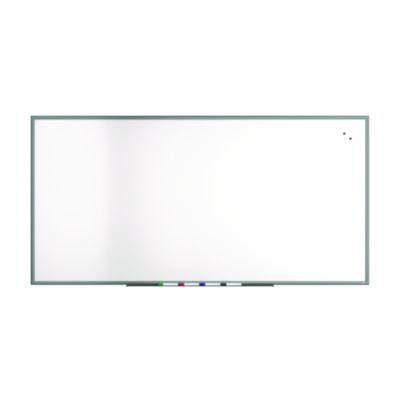 Magnetic Porcelain Dry Erase Board, 96" x 48", White Surface, Gray/Natural Aluminum Frame