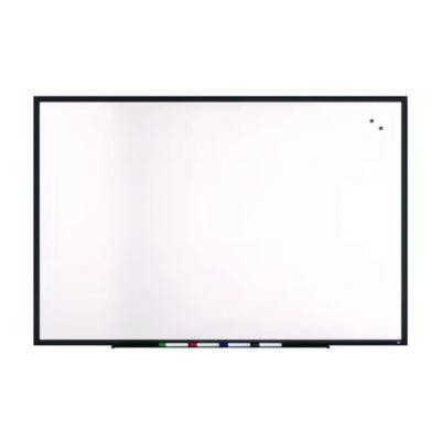 Magnetic Porcelain Dry Erase Board, 72" x 48", White Surface, Black Aluminum Frame
