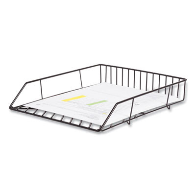 Vena Paper Tray, 1 Section, Holds 11" x 8.5" Sheets, 10.04 x 12.44 x 2.01, Black