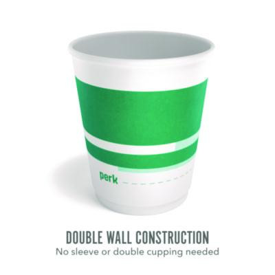 Insulated Paper Cup, 10 Oz, White/Teal, 40/Pack