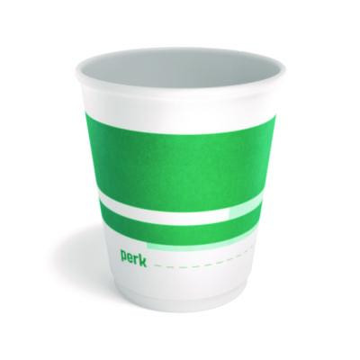 Insulated Paper Cup, 10 Oz, White/Teal, 40/Pack