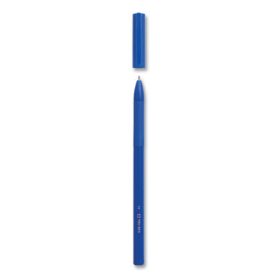Gripped Ballpoint Pen, Stick, Medium 1 Mm, Blue Ink, Blue Barrel, Dozen