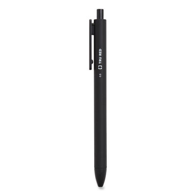Quick Dry Gel Pen, Retractable, Fine 0.5 Mm, Black Ink, Black Barrel, 5/Pack
