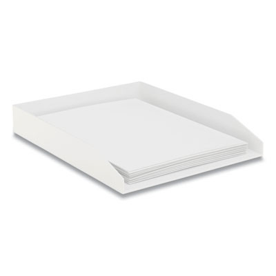 Front-Load Stackable Plastic Document Tray, 1 Section, Letter Size Files, 9.8 X 12.24 X 1.75, White