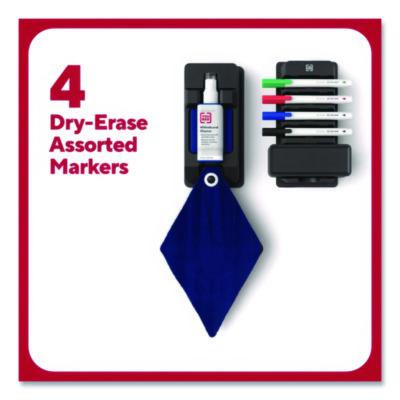Dry Erase Marker, Pen-Style, Fine Bullet Tip, Assorted Colors, 4/Kit