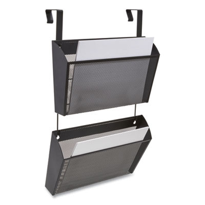 Wire Mesh Wall File, 2 Sections, Letter Size, 14.37" x 3.34", Black