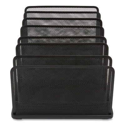 Wire Mesh Vertical Document Sorter, 7 Sections, Letter-Size, 11.65 X 20 X 6.61, Matte Black