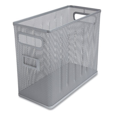 Wire Mesh Box-Style Vertical Document Organizer, 1 Section, Letter-Size, 5.79 X 12.4 X 10.16, Silver