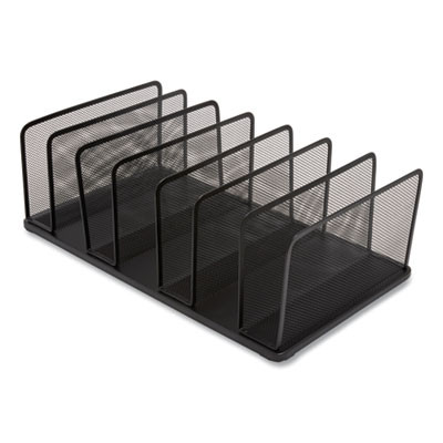 Wire Mesh Vertical Document Sorter, 7 Sections, Letter-Size, 8.54 X 15.43 X 8.77, Matte Black