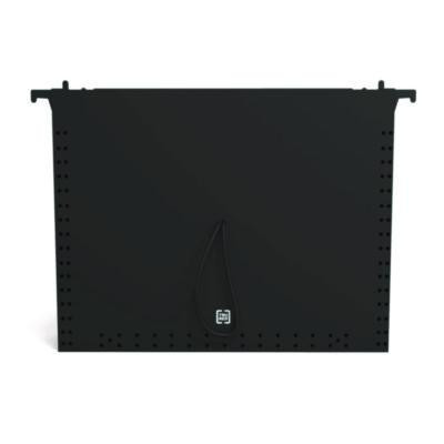 Moisture-Resistant Hanging Pocket File, 7 Sections, 1/5-Cut Tabs, Letter Size, Black