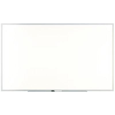 Melamine Dry Erase Board, 60" x 36", White Surface, Gray/Natural Aluminum Frame