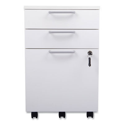 Essentials Mobile Pedestal File, Left Or Right, 3-Drawers: Box/Box/File, Legal/Letter, White, 15.6" X 21.3" X 24.3"