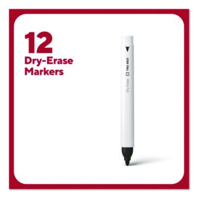 Pen Dry Erase Markers, Bullet Fine Tip, Assorted Colors, 12/Pack