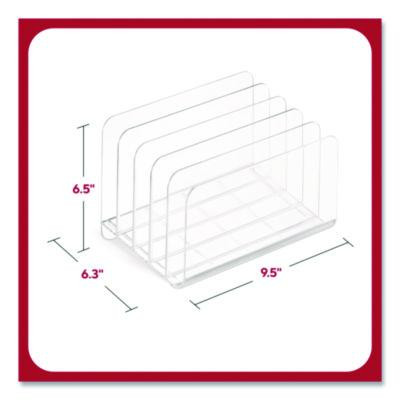 5-Compartment Plastic Incline Sorter, 8.5 x 11 Size, 6.26 x 9.49 x 6.5, Clear