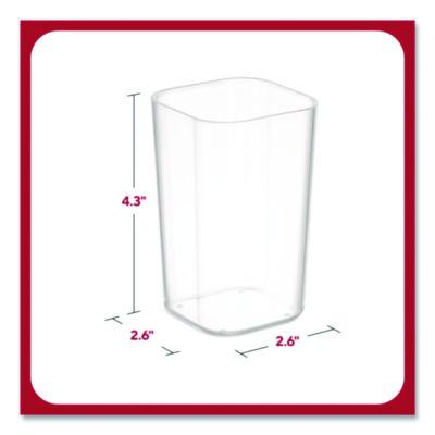 Stackable Plastic Pencil Cup, 2.61 x 2.61 x 4.3, Clear