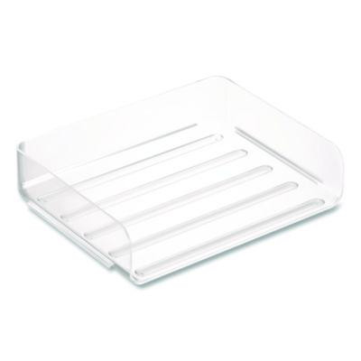 Clear Side Load Stackable Plastic Letter Tray, Letter Size, 9.72 x 12.63 x 3.01