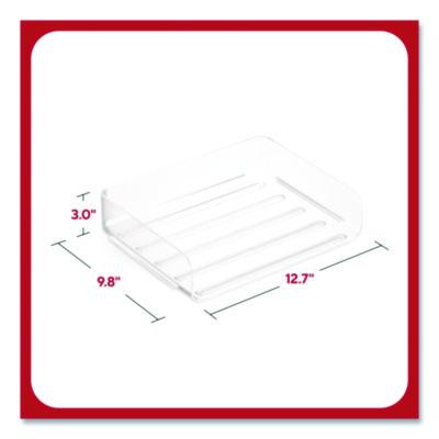 Clear Side Load Stackable Plastic Letter Tray, Letter Size, 9.72 x 12.63 x 3.01
