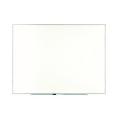 Melamine Dry Erase Board, 48" x 36", White Surface, Gray/Natural Aluminum Frame