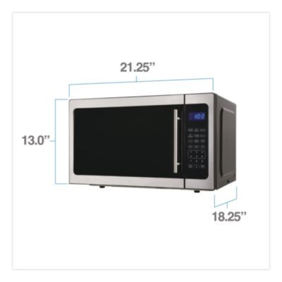 1.5 Cu Ft Countertop Microwave, 1,000 W, Stainless Steel/Black