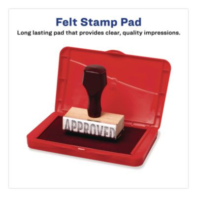 Pre-Inked Felt Stamp Pad, 4.25 x 2.75, Red, 36/Carton