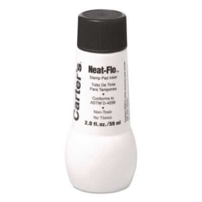 Neat-Flo Stamp Pad Inker, 2 Oz Bottle, Black, 36/Carton