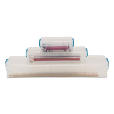 School Kit With Crayon Box, Pencil Box And Ruler Box, Clear/Blue, 3/Box
