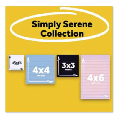 Pads In Simply Serene Colors, Assorted Sizes, Assorted Colors, 45 Sheets/Pad, 4 Pads/Pack