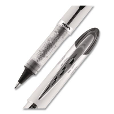 Vision Elite Rollerball Pen, Stick, Bold 0.8 Mm, Black Ink, White/Black/Clear Barrel, 4/Pack