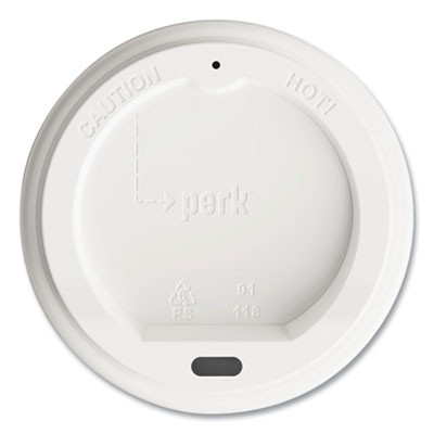 Plastic Hot Cup Lids, Fits 10 Oz/12 Oz/16 Oz Hot Cups, White, 50/Pack