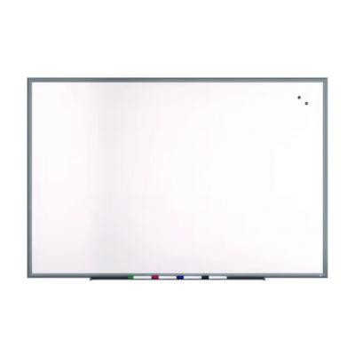 Magnetic Porcelain Dry Erase Board, 72" x 48", White Surface, Gray/Natural Aluminum Frame