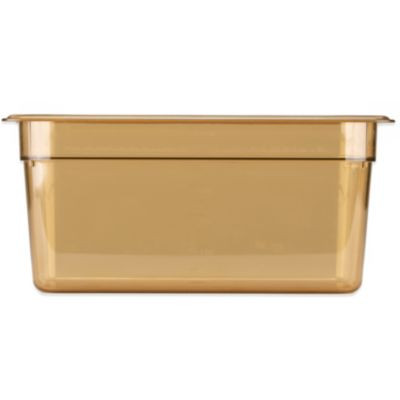 Storplus High Heat Food Pan, 5.7 Qt, 12.75 x 12.75 x 6, Amber, Plastic