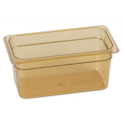 Storplus High Heat Food Pan, 5.7 Qt, 12.75 x 12.75 x 6, Amber, Plastic