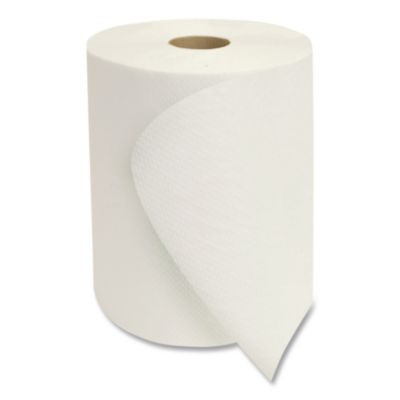 Morsoft Universal Roll Towels, 1-Ply, 8" x 1,000 Ft, White, 6 Rolls/Carton