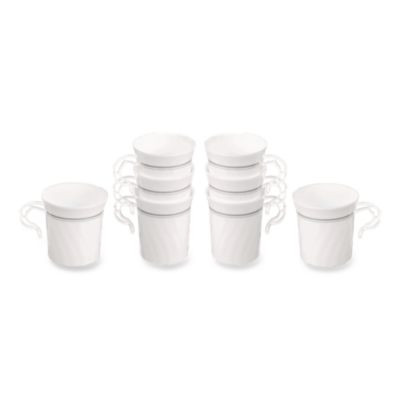 Classicware Plastic Coffee Mugs, 8 Oz, White, 8/Pack, 24 Packs/Carton